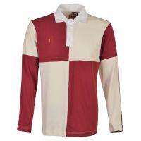 Quartered Rugby Shirt Burgundy and cream