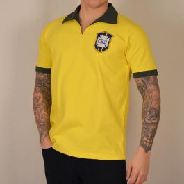 Shop Football Special Brazil Printed T-Shirt with Polo Neck Online